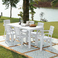 Combo Comedor Familiar Barú (1 Mesa + 6 Sillas Con Brazos) Gris Hielo