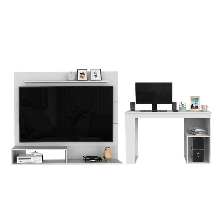 COMBO MULTIFUNCIONAL PRANA, INCLUYE PANEL DE TV Y ESCRITORIO