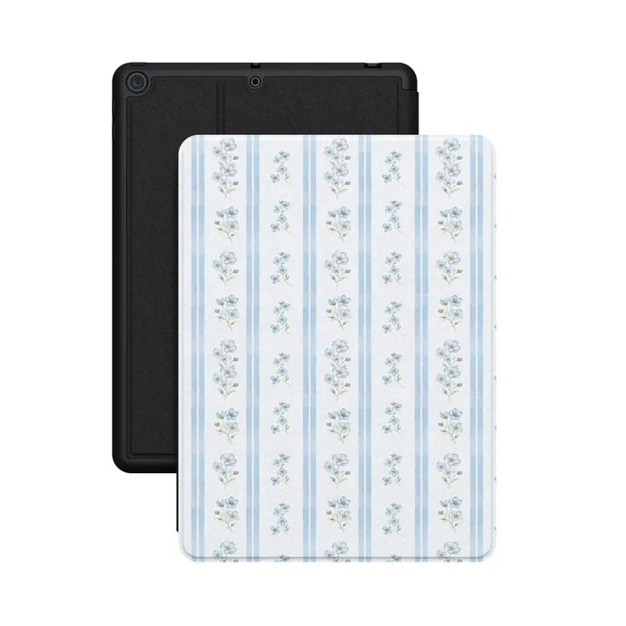 Cottage Stripe | Blue Floral iPad Case