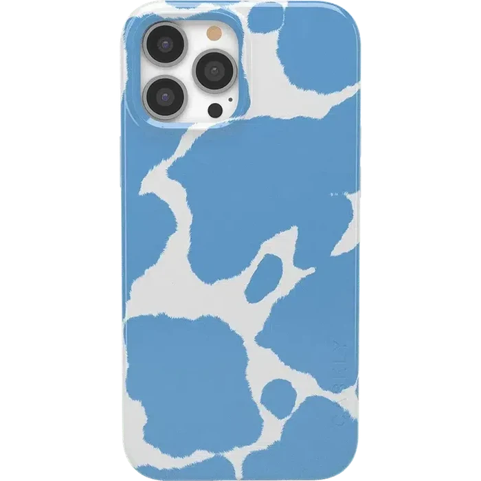 Current MOOd | Light Blue Cow Print Case iPhone Case get.casely Classic + MagSafe® iPhone 13 Pro Max