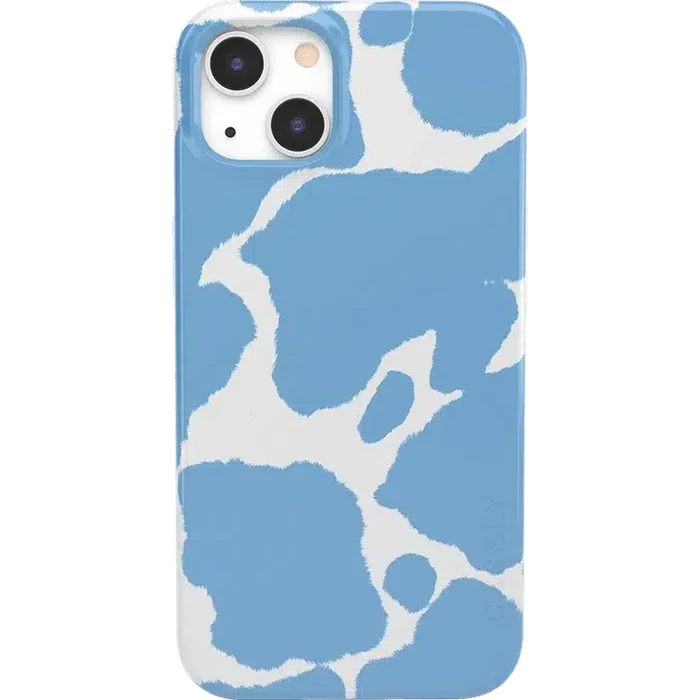 Current MOOd | Light Blue Cow Print Case iPhone Case get.casely Classic + MagSafe® iPhone 13