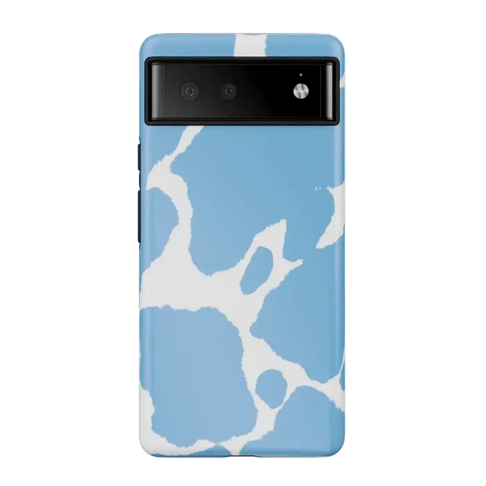Current MOOd | Light Blue Cow Print Google Pixel Case Google Pixel Case Casetry Essential Google Pixel 6