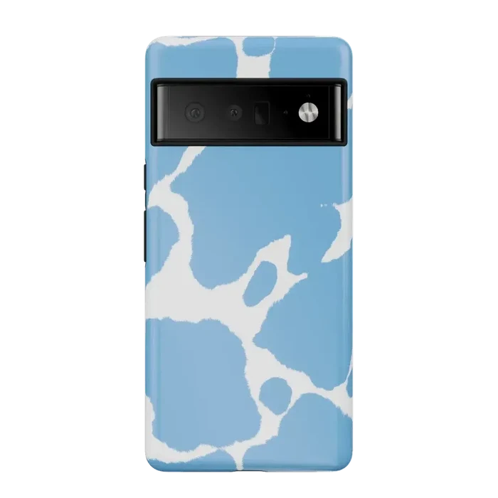 Current MOOd | Light Blue Cow Print Google Pixel Case Google Pixel Case Casetry Essential Google Pixel 6 Pro