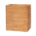 Pigeon & Poodle Dalton Woven Rattan Rectangular Wastebasket in Brown with Optional Tissue Box - Wastebasket Sets - The Well Appointed House
