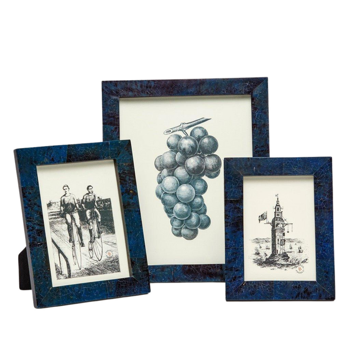 Pigeon & Poodle Dark Blue Pen Shell Colmar Picture Frame in Three Different Sizes - Picture Frames - The Well Appointed House