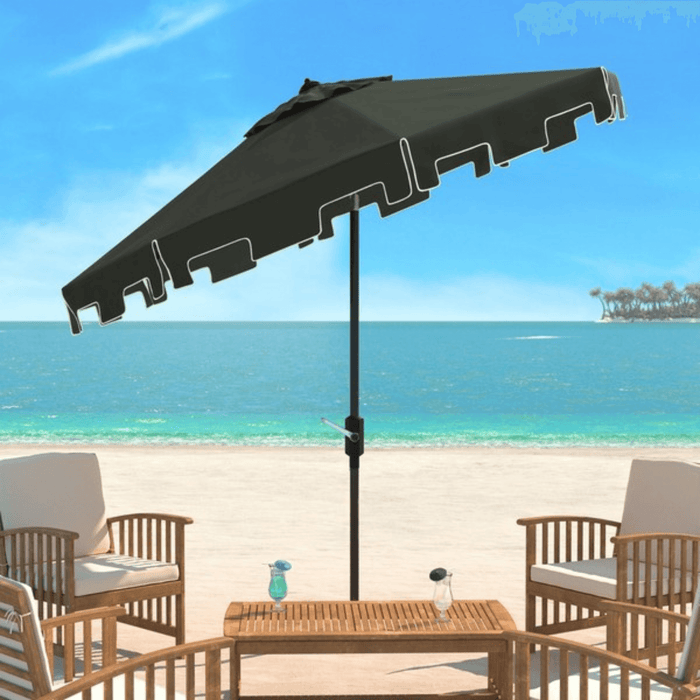 Dark Green 9 Foot Market Crank Outdoor Patio Umbrella - Outdoor Umbrellas - The Well Appointed House