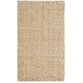 Diamond Pattern Jute and Ivory Natural Rug