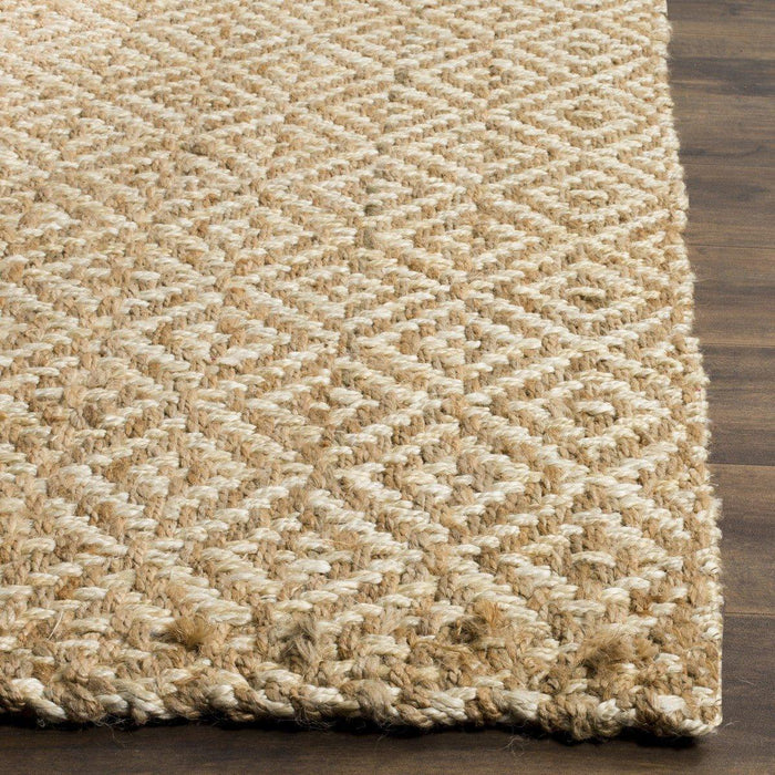 Diamond Pattern Jute and Ivory Natural Rug - Rugs - The Well Appointed House