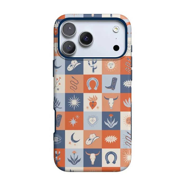 Dirt Road Chic | Western Squares Case iPhone Case get.casely Bold Flex + MagSafe® iPhone 18 Pro