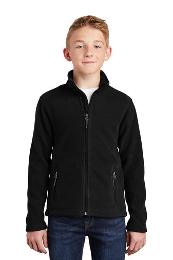 Embroidered Unisex Black Fleece Jacket