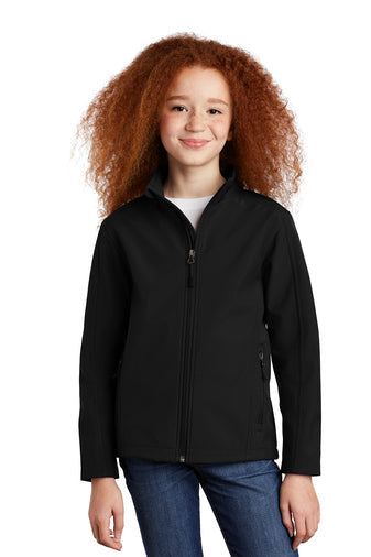 Embroidered Unisex Soft Shell Black Jacket