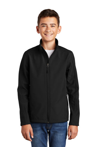 Embroidered Unisex Soft Shell Black Jacket