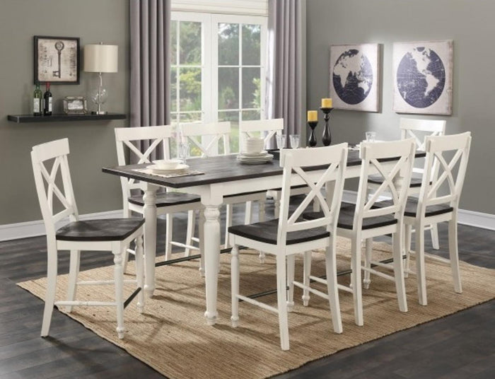 Emerald Home Mountain Retreat Bar Stool Chair (Set of 2) in Antique White/Brown - Furniture World SW (WA)