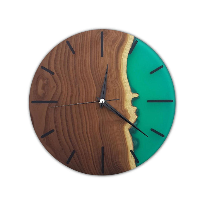 Enchanted SilverBerry Tree and Resin Timepiece wall clock, wooden wall art by Artdesigna featuring a detailed nature-inspired design