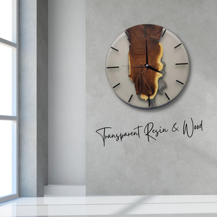Enchanted SilverBerry Tree resin timepiece wall clock by Artdesigna, featuring wood wall art with intricate nature-inspired design.