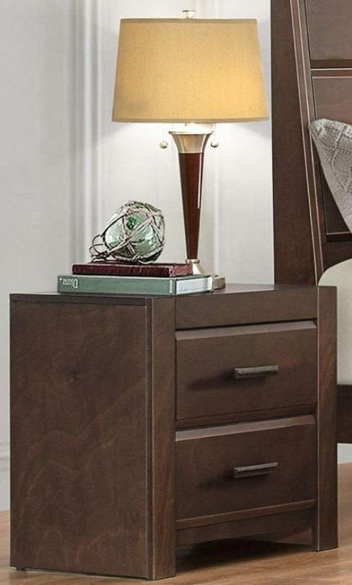 Erwan 2 Drawer Nightstand in Dark Walnut 1961-4 - Furniture World SW (WA)