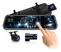 ESPEJO RETROVISOR 3 CÁMARAS INTERIOR EXTERIOR TÁCTIL 1080P ✅