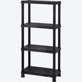 Estante Solido 12" de 4 Niveles Negro