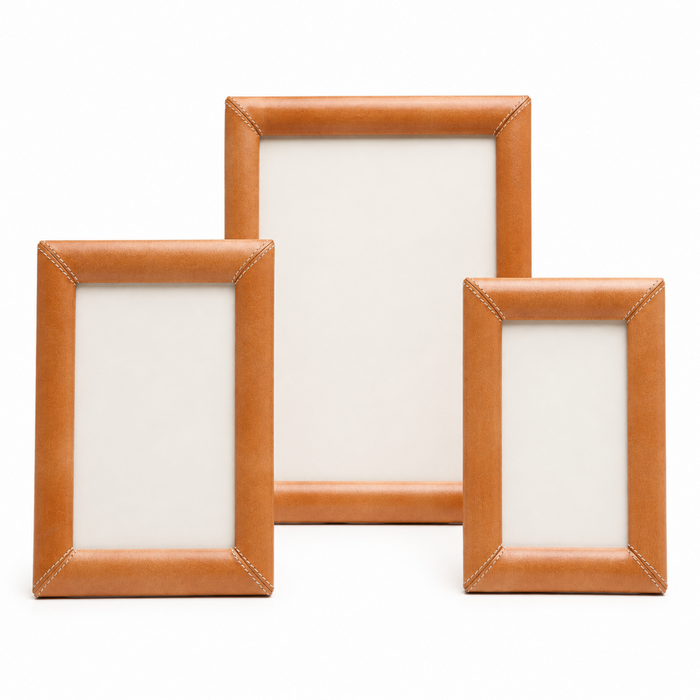 Pigeon & Poodle Eton Full-Grain Leather Frame in Aged Camel - Picture Frames - The Well Appointed House