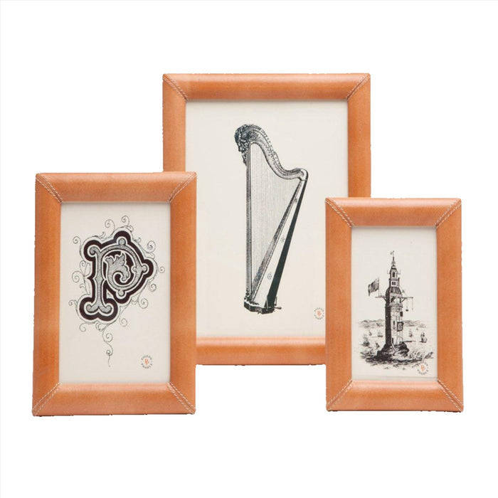 Pigeon & Poodle Eton Full-Grain Leather Frame in Aged Camel - Picture Frames - The Well Appointed House
