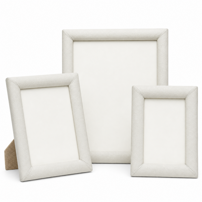 Pigeon & Poodle Eton Full-Grain Leather Frame in Light Grey - Picture Frames - The Well Appointed House