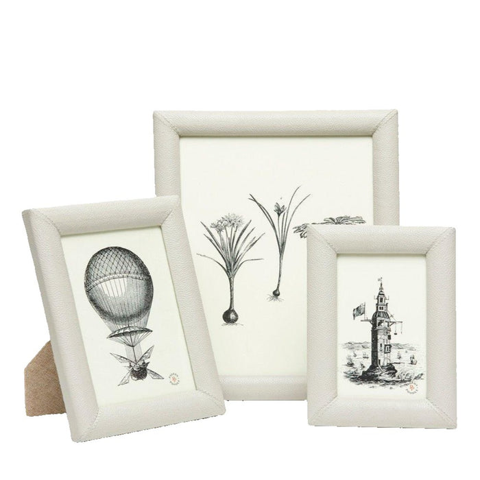 Pigeon & Poodle Eton Full-Grain Leather Frame in Light Grey - Picture Frames - The Well Appointed House