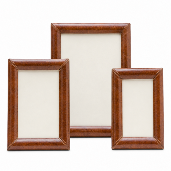 Pigeon & Poodle Eton Full-Grain Leather Frame in Tobacco - Picture Frames - The Well Appointed House