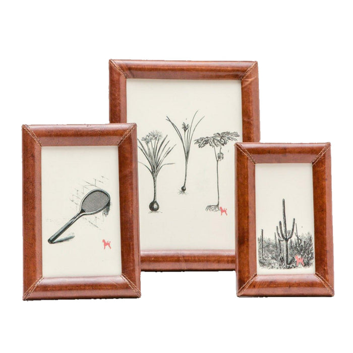 Pigeon & Poodle Eton Full-Grain Leather Frame in Tobacco - Picture Frames - The Well Appointed House