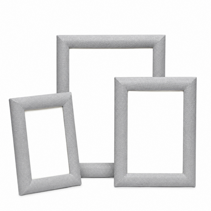 Pigeon & Poodle Faux Shagreen Oxford Frame in Ash Grey - Picture Frames - The Well Appointed House