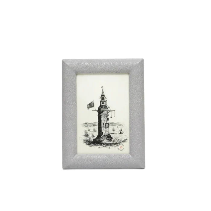 Pigeon & Poodle Faux Shagreen Oxford Frame in Ash Grey - Picture Frames - The Well Appointed House
