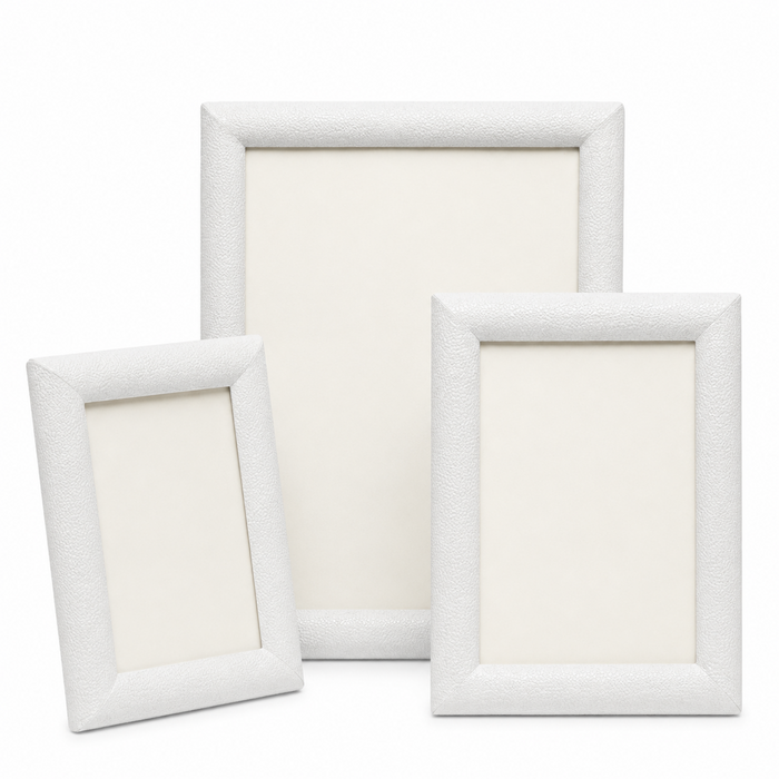 Pigeon & Poodle Faux Shagreen Oxford Frame in Blanc - Picture Frames - The Well Appointed House