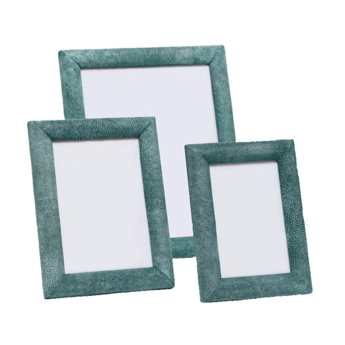 Faux Shagreen Oxford Frame in Turquoise