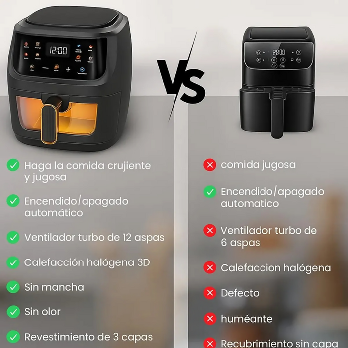 FREIDORA DE AIRE 12 LITROS XHOME 2400W PANTALLA TÁCTIL DIGITAL