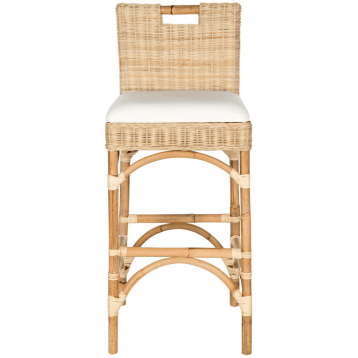Contemporary Rattan Bar Stool in Natural - Bar & Counter Stools - The Well Appointed House
