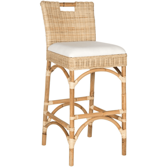 Contemporary Rattan Bar Stool in Natural - Bar & Counter Stools - The Well Appointed House