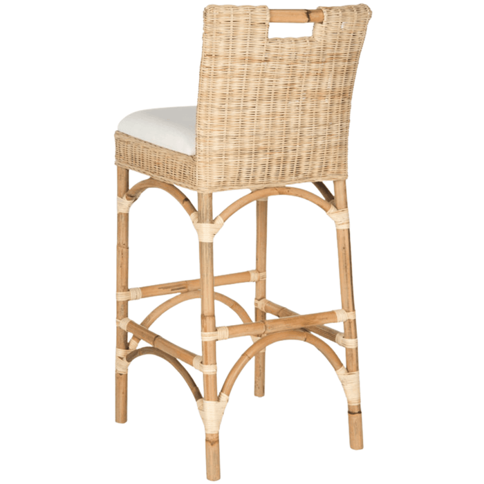 Contemporary Rattan Bar Stool in Natural - Bar & Counter Stools - The Well Appointed House