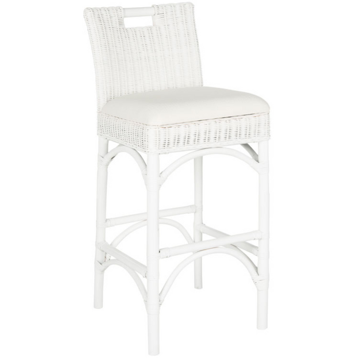 Fremont Contemporary Rattan Bar Stool