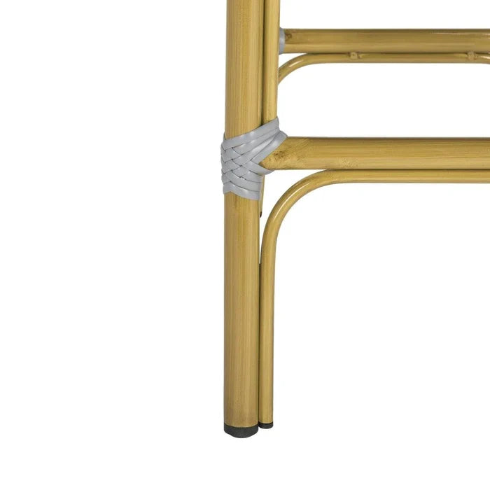 French Bistro Outdoor Bar Stool in Grey and White - Outdoor Bar & Counter Stools - The Well Appointed House