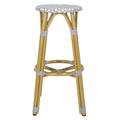 French Bistro Style Outdoor Counter Stool in Grey and White - Outdoor Bar & Counter Stools - The Well Appointed House