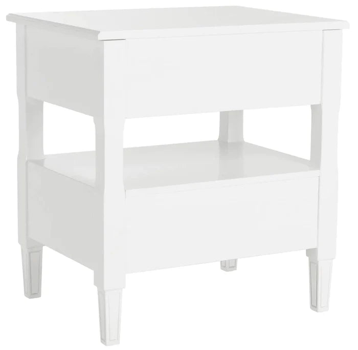 French Country White Two Drawer Night Stand - Nightstands & Chests - The Well Appointed House