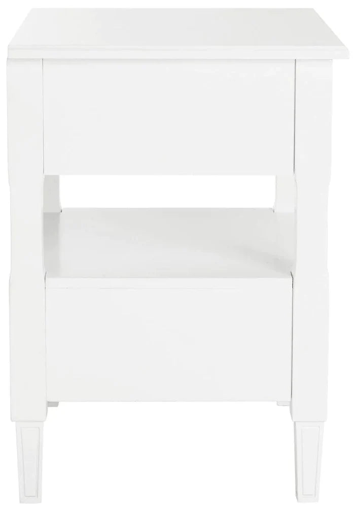 French Country White Two Drawer Night Stand - Nightstands & Chests - The Well Appointed House