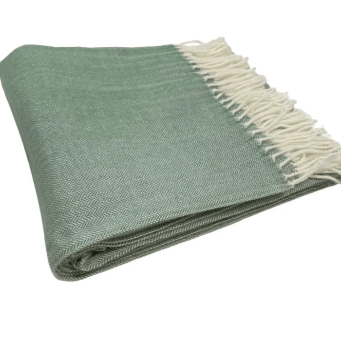 Fringed Herringbone Throw - Throw Blankets - The Well Appointed House