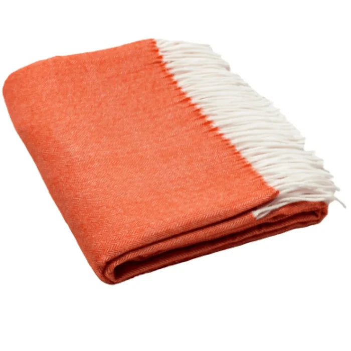 Fringed Herringbone Throw - Throw Blankets - The Well Appointed House