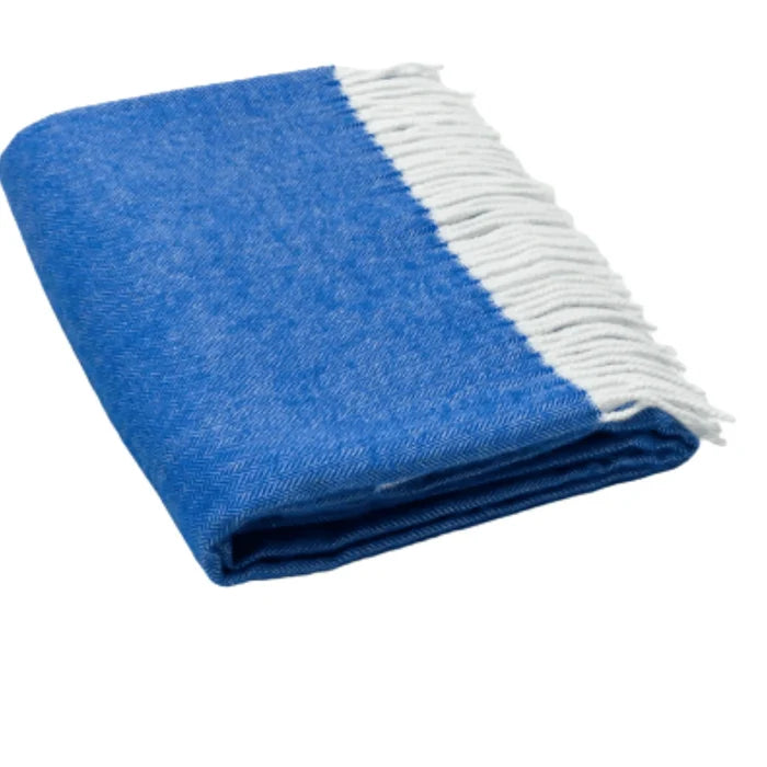 Fringed Herringbone Throw - Throw Blankets - The Well Appointed House
