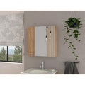 GABINETE DE BAÑO APOLIS, MIEL, CON PUERTA ESPEJO Y DOS ENTREPAÑOS PARA UBICAR MÚLTIPLES OBJETOS   ZF