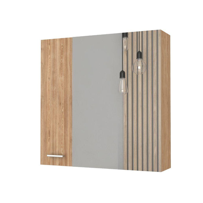 GABINETE DE BAÑO APOLIS, MIEL, CON PUERTA ESPEJO Y DOS ENTREPAÑOS PARA UBICAR MÚLTIPLES OBJETOS   ZF