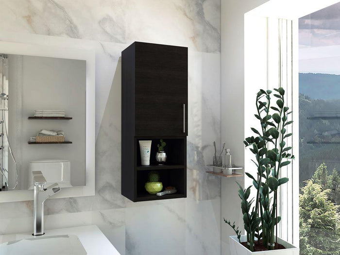 GABINETE DE BAÑO APOLIS, WENGUE, CON ESPACIO PARA GUARDAR OBJETOS DE ASEO PERSONAL