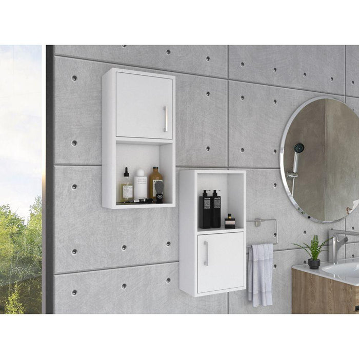 GABINETE DE BAÑO AQUA 4, BLANCO, CON PUERTA ABATIBLE X2