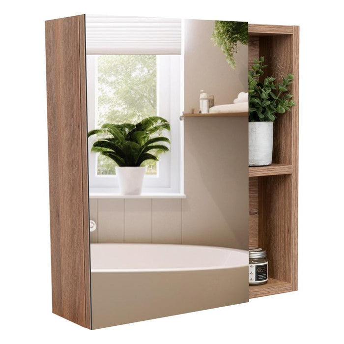 GABINETE DE BAÑO LABELL, MIEL, CON PUERTA ESPEJO Y ENTREPAÑOS    ZF