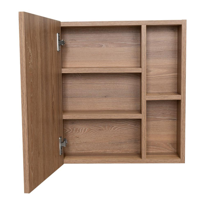 GABINETE DE BAÑO LABELL, MIEL, CON PUERTA ESPEJO Y ENTREPAÑOS    ZF